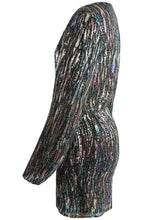 Load image into Gallery viewer, Multicolour Sequin Wrap Mini Dress
