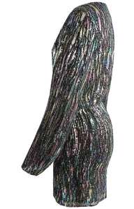 Multicolour Sequin Wrap Mini Dress