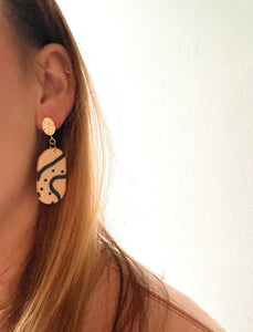 Abstract Oval Drop Earrings
