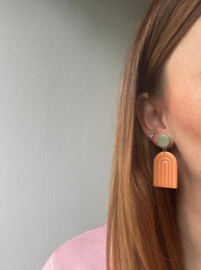 Geometric arch drop earrings